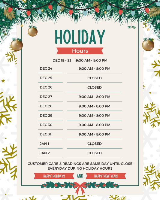 HABITS Tarot Holiday Hours