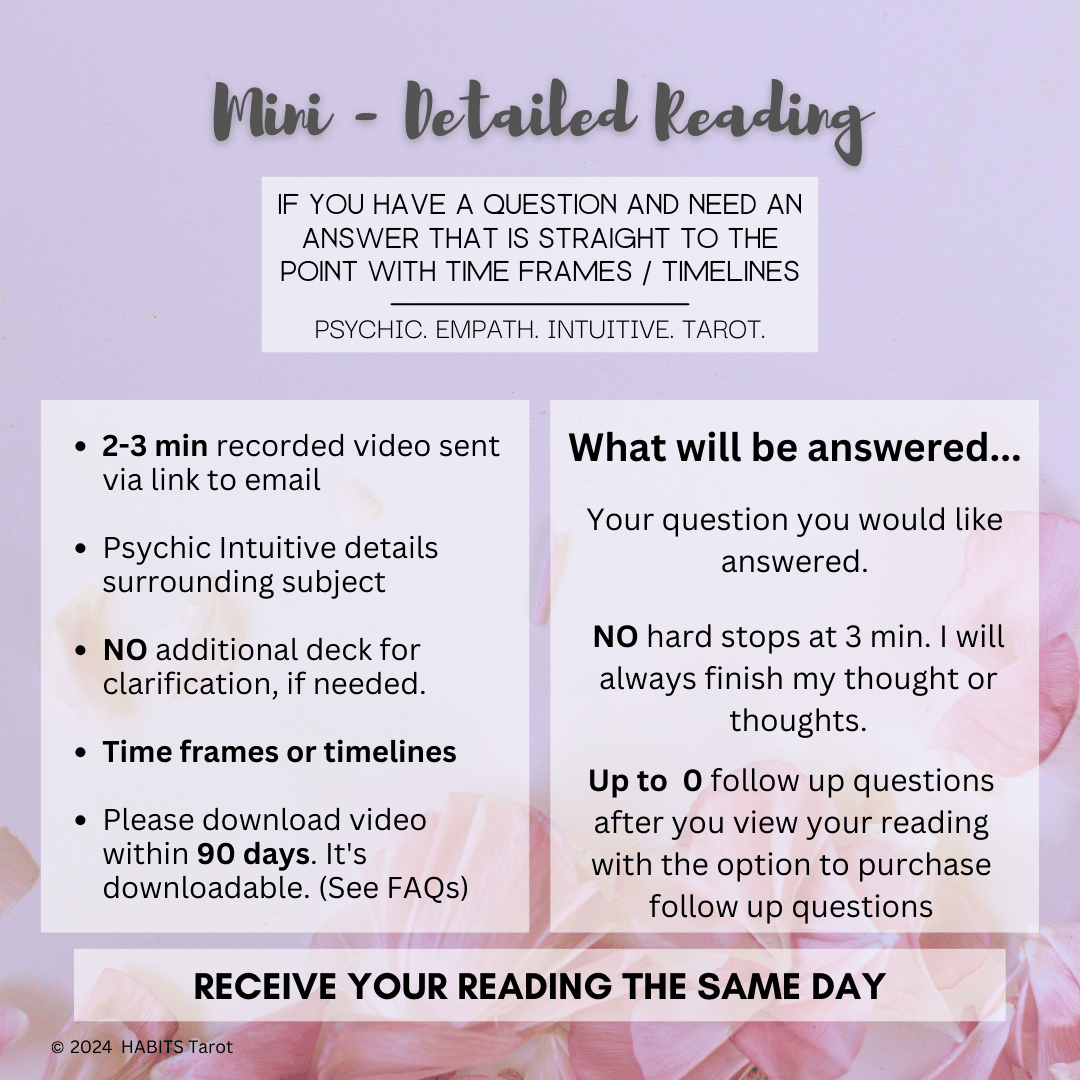 Same Day Mini Detailed Reading | HABITS Tarot